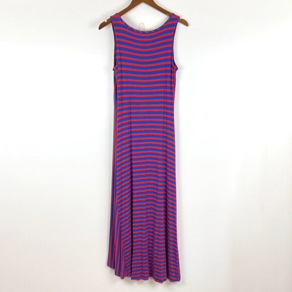 Vineyard Vines Blue & Red Striped Maxi Tank Dress Size S Rayon Blend Jersey Knit - Picture 2 of 7